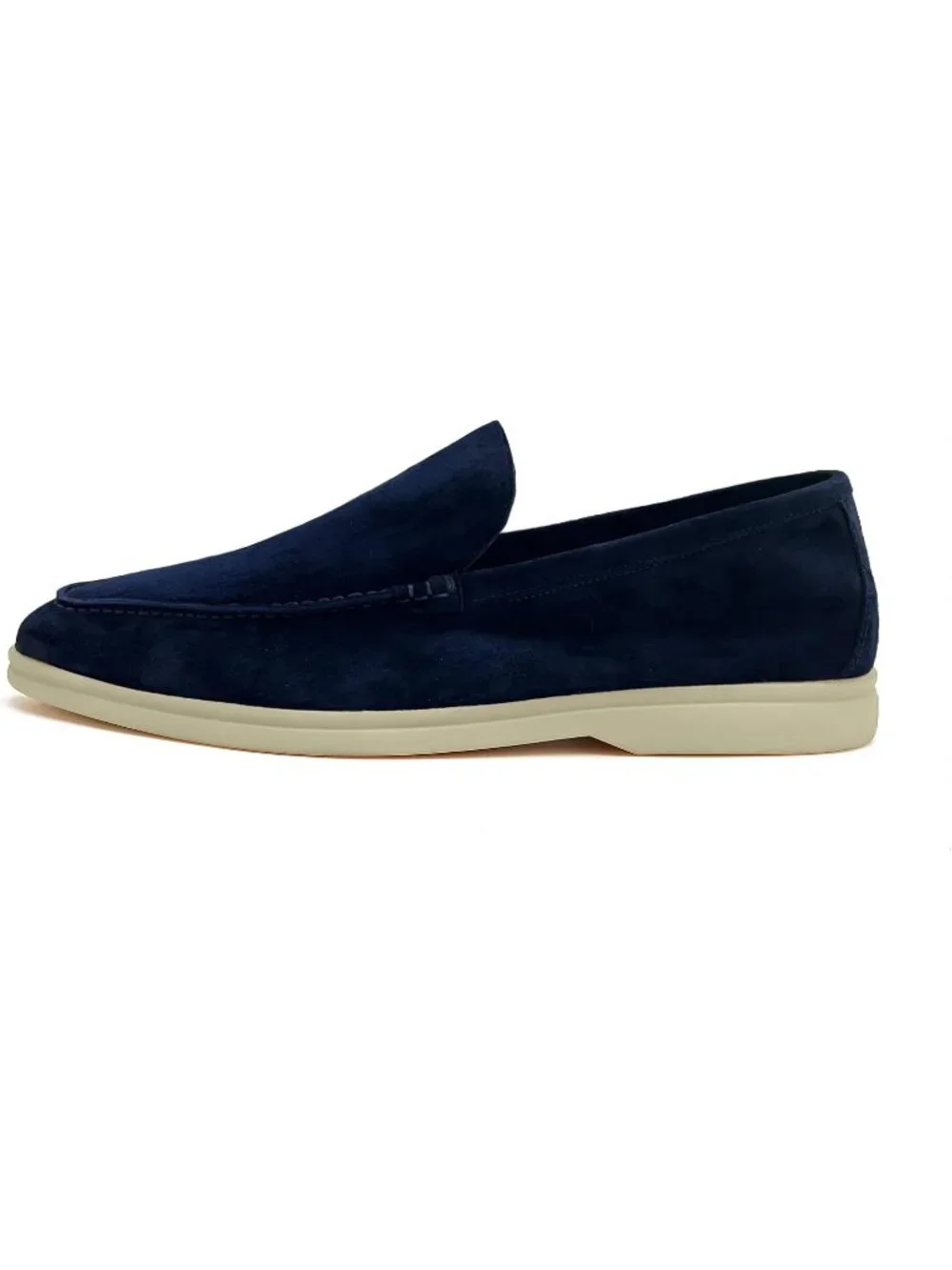 Men's Blue Loafers Shoes Genuine Sheepskin Suede Solid Minimalist Slip On